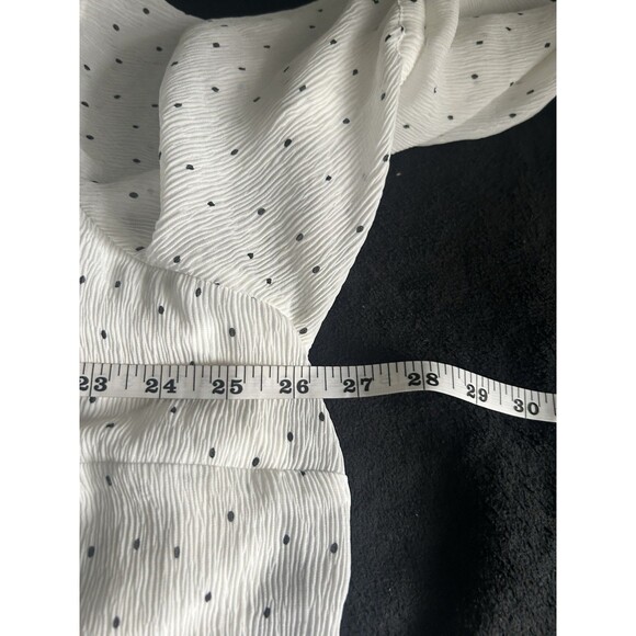 Plus Size 22/24 Long Bell Sleeve White Polka Dot Chiffon Top/blouse Lane Bryant - Picture 8 of 13